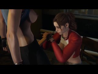 futa resident evil - claire redfield gets creampied by jill valentine - 3d porn